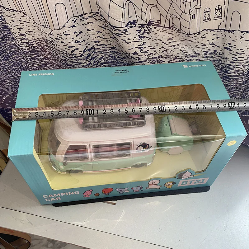 About 27cm Long BT21‘s Camping Car ABS PVC Material Simulation Model Holiday Gifts Christmas Gifts Toys For Kids