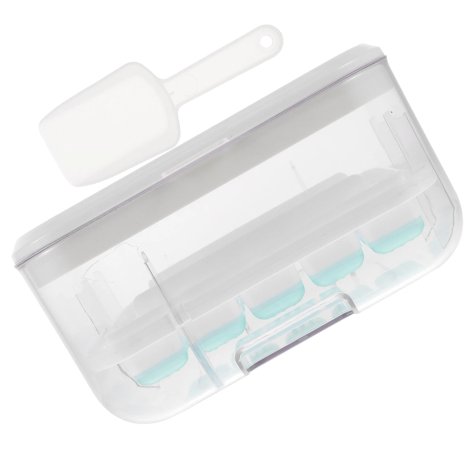 

Flat Lid Cube Tray for Freezer Reusable Molds Space Saving Ice Trays for Parties Picnics Cocktails Beverages Silicone Ice Cube