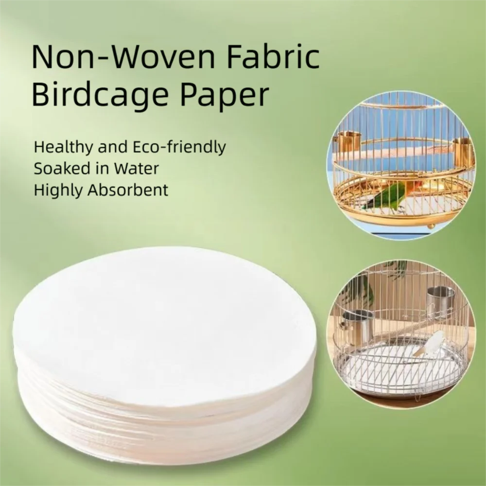 

100PCS New Disposable Bird Manure Cleaning Pad Non-woven Fabric Absorbent Cage Pad Paper Round Square Parrot Cage Mat Pet Supply