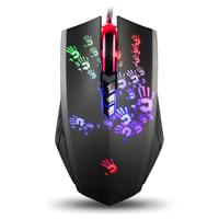 A4Tech Bloody A60 Gaming Mouse - RGB Neon LED, 6200 CPI, 8 Macro Keys, X'Glide Metal Boot, 1000 Hz Adjustable，0.2 ms Response