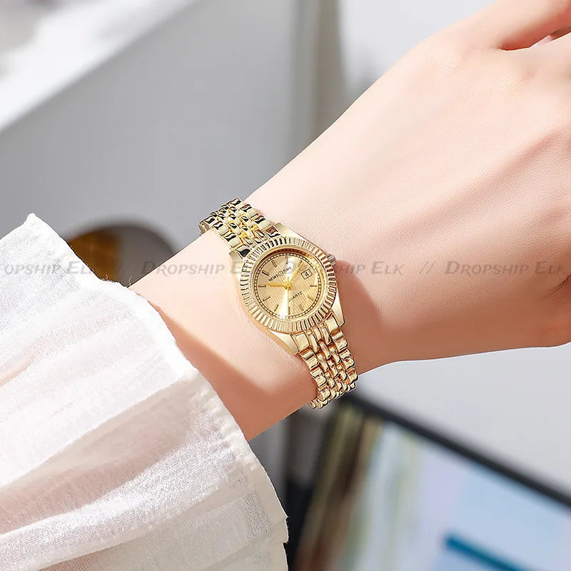 هايت الجودة العلامة التجارية كوارتز ساعة نسائية صغيرة مستديرة الهاتفي كوارتز ساعات المعصم أزياء المرأة هدية ساعة معدنية Reloj Mujer