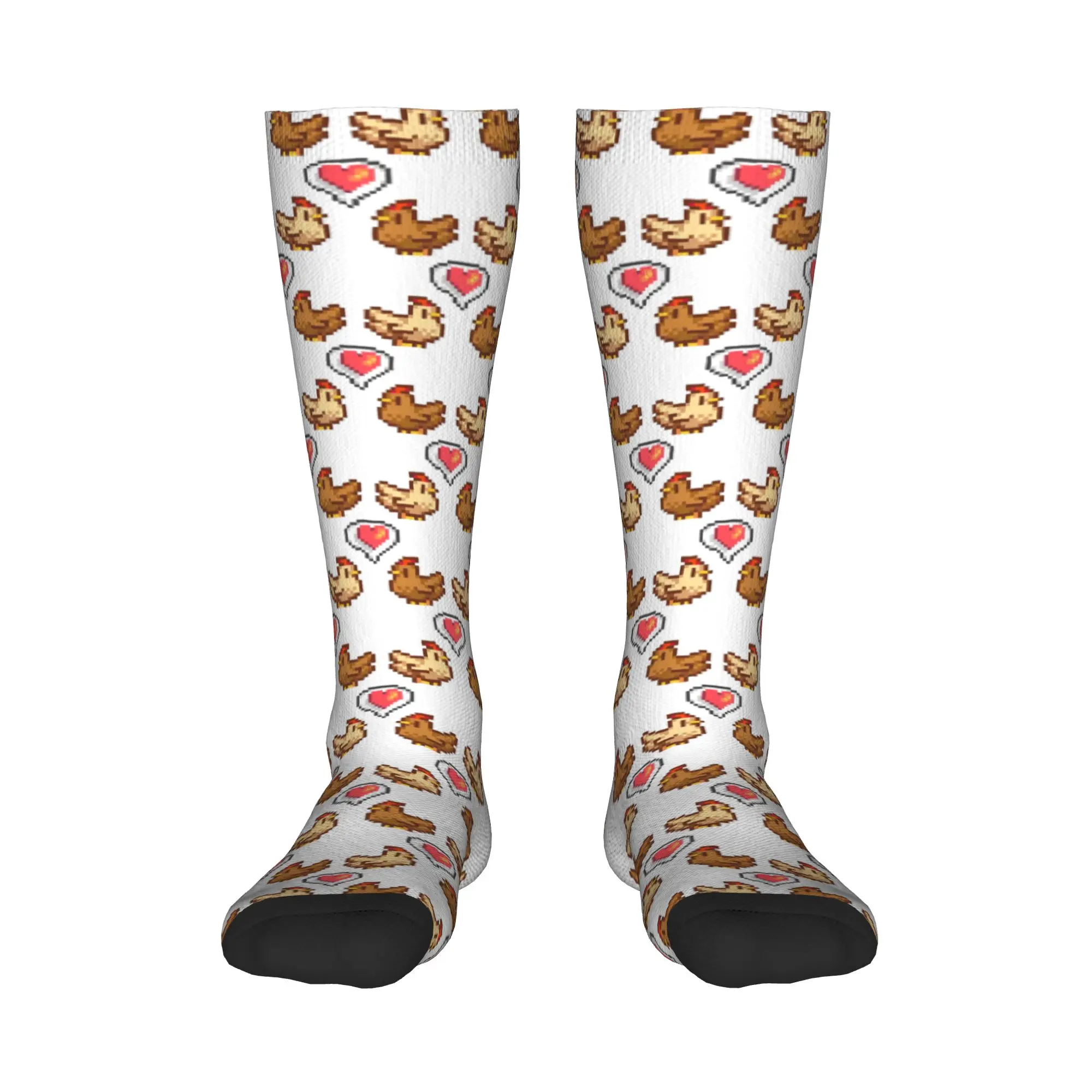 

Всесезонные чулки для экипажа Stardew Valley Chicken Lov, носки в стиле Харадзюку, повседневные длинные носки в стиле хип-хоп, аксессуары для мужчин и женщин, подарки