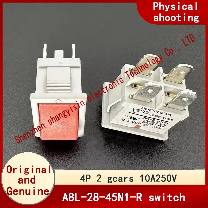 Original certification A8L-28-45N1-R high current ship type switch 4 pin 2 speed 10A250V warping power supply 21*15mm