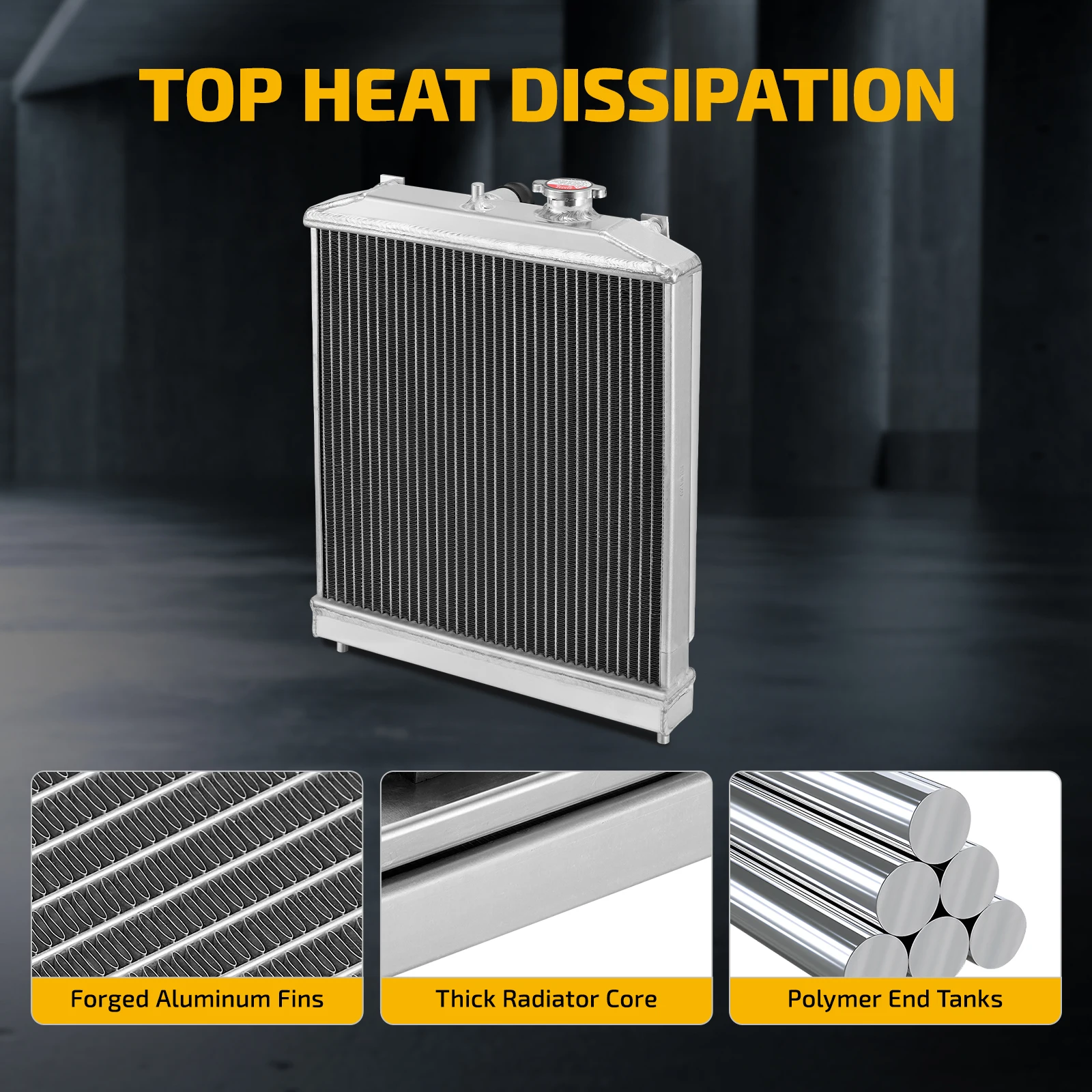 2Row 30MM 19010P07014 Aluminum Radiator For 1997-2000 Acura EL L4 1.6L /1994-2001 Integra L4 1.8L 1992-2000 Honda Civic L4 1.5L