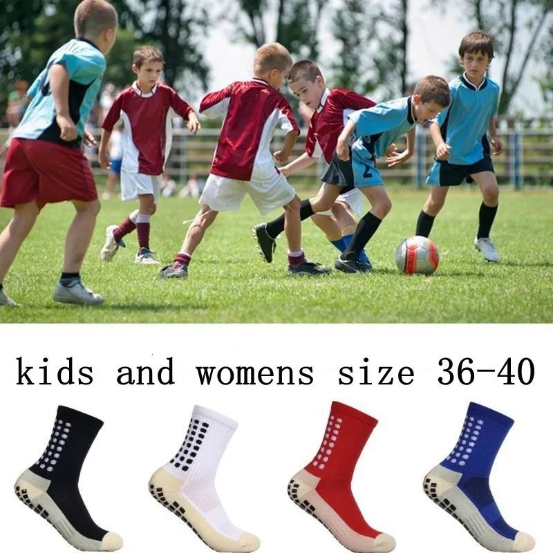 3 pairs of classic mid length football socks for children and women's anti-skid socks, sweat absorbing towel bottom sports socks