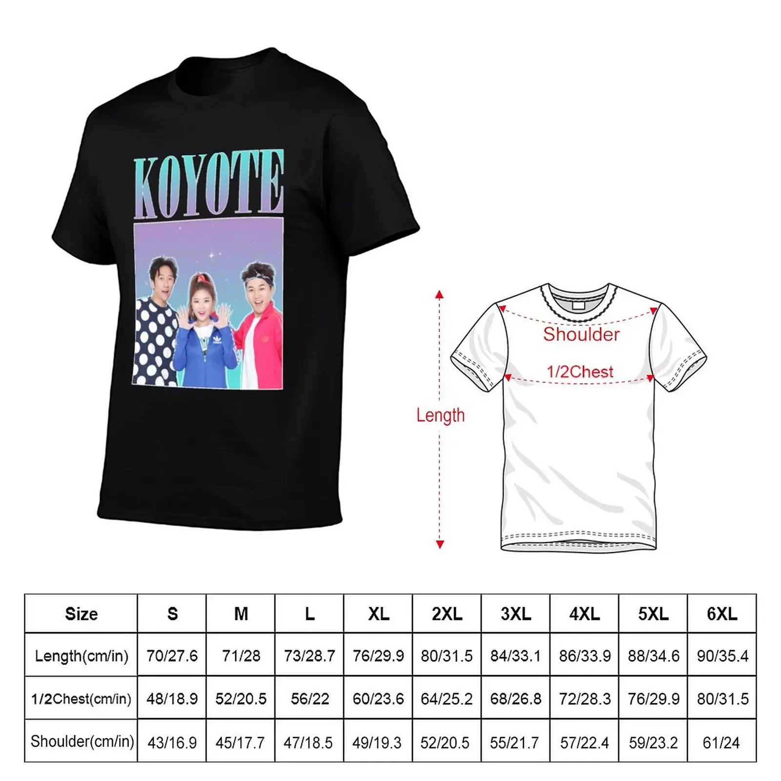 Koyoté Homágé Vintágé Désign T-Shirt cotton graphic tees street wear t shirt for men