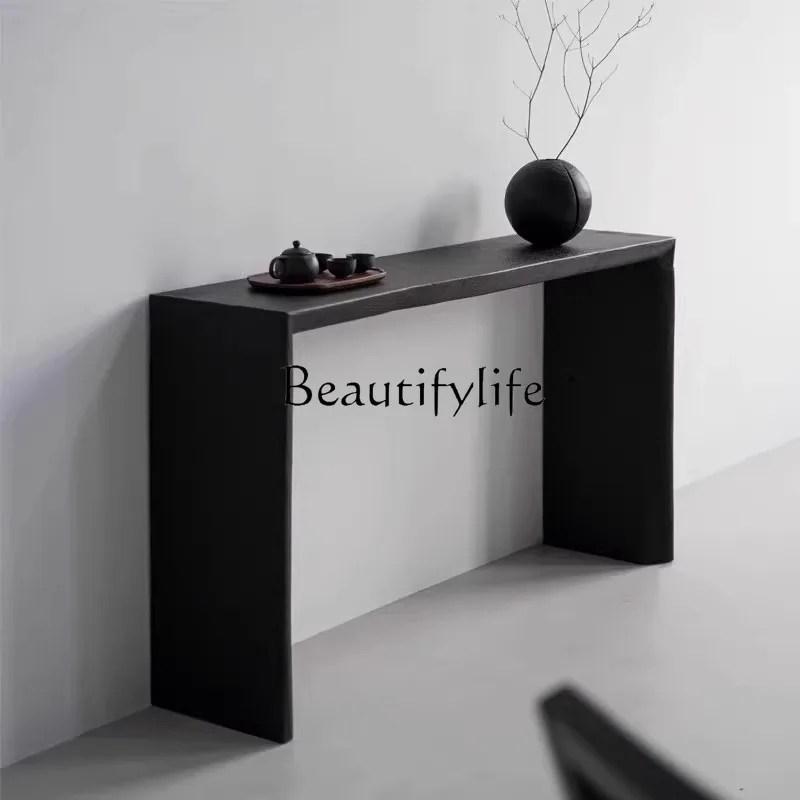 Sili Wind Carbonized Solid Wood Console Tables Home Wall Console Log Side View Hotel