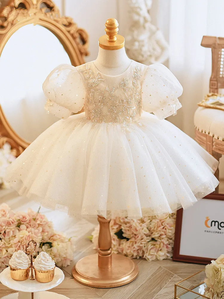 

2024 Teenmiro Designer Baby Girls Party Dress Toddlers Birthday Sequins Ball Gown Kids Luxury Banquet Dresses Children Boutique