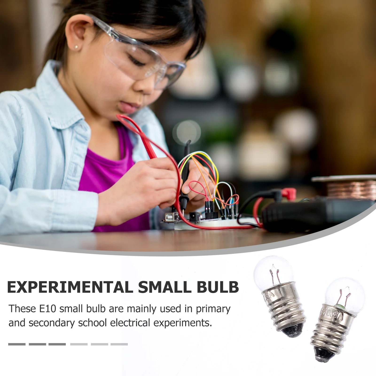 50Pcs Mini Light Bulbs 3.8V Small Round Screw Base for Science Experiments Physics Lab Electrical Circuit Kit Teaching