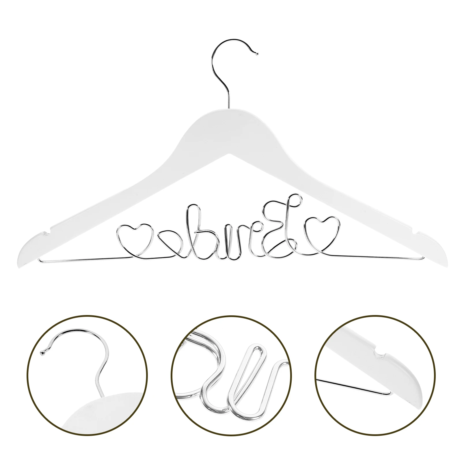 

Wedding Dress Bridal Clothes Wedding Hanger Rack Luxury Anti Skid Wooden Wire Hanger Strapless Dresses