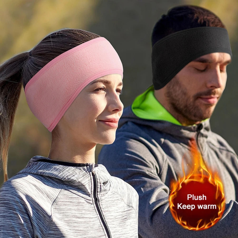 Winter Autumn Sport Head Bands Men Women Warmer Polar Fleece Cycling Hiking Ski Sport Ears Headband Windproof Cold Proof