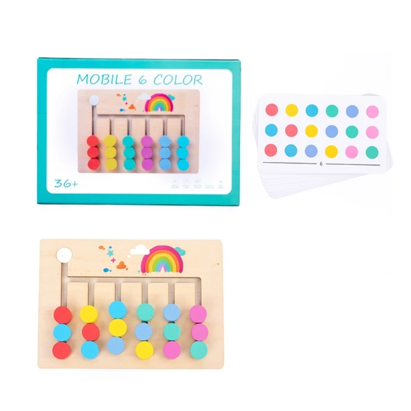 Montessori Learning Toy Slide Puzzle Color Matching Teasers Logics Game Preschool Educational Toy Gifts