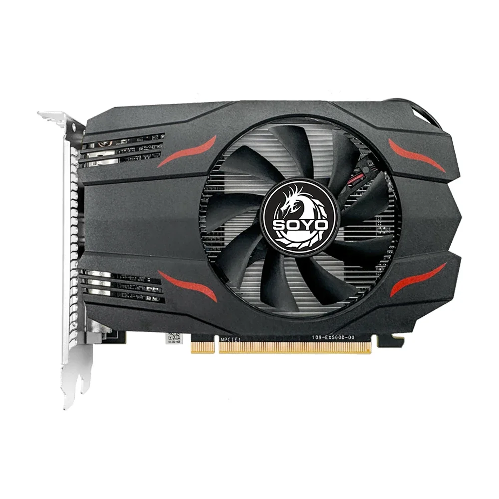 SOYO AMD Radeon RX550 4GB GPU GDDR5 14nm لألعاب الكمبيوتر المكتبي فيديو RX560 بطاقة الرسومات 128bit RX 550 مكونات الكمبيوتر