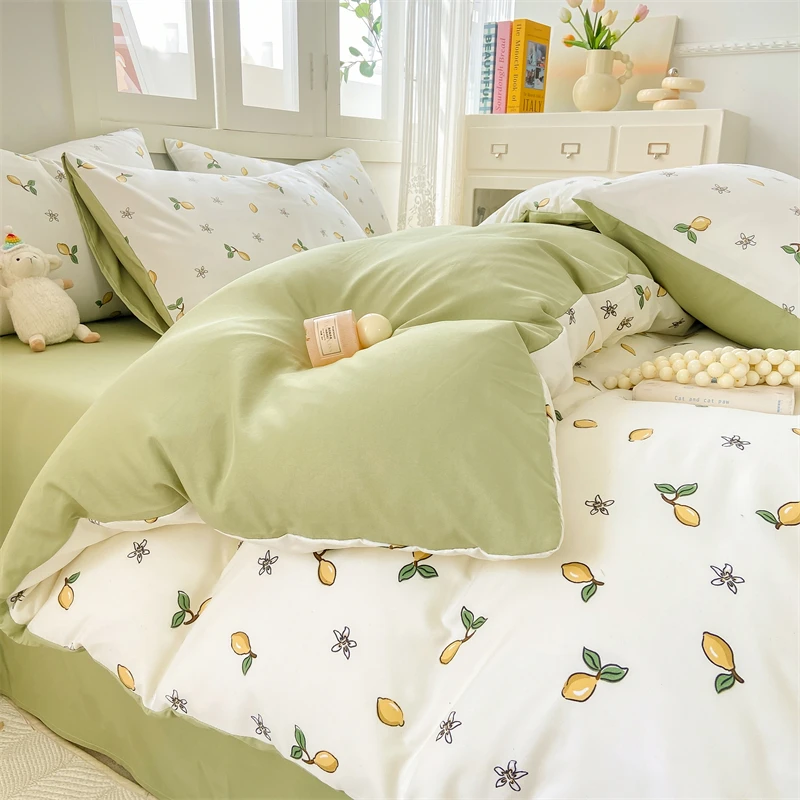 New Hot Wash Cloud Quilt Cover American Printed Floral Simple Wind Single Item Single Quilt Set Students Universal Bedding