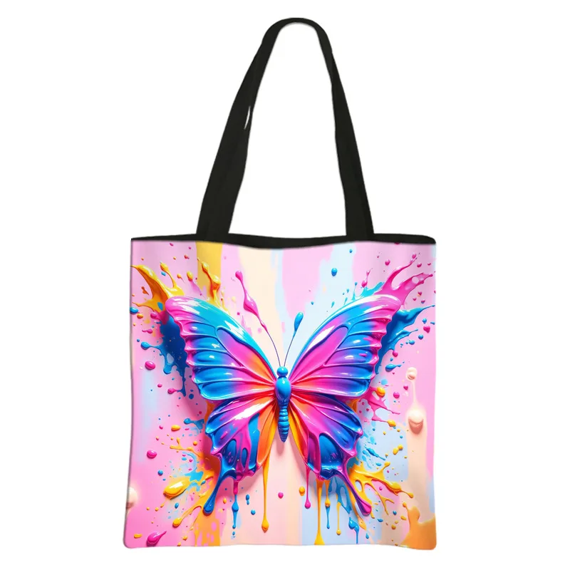 

Классические Harajuku красочные бабочки для репетиторов, учебные пособия, сумки для хранения, холщовая сумка, сумка для покупок на одно плечо