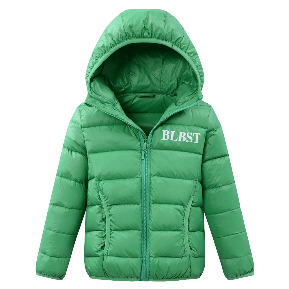 

Boys Down Jacket Hood White Duck Down Coat Girls Warm Windproof Lightweight Puffer Coat Children's Winter Outerwear Tops