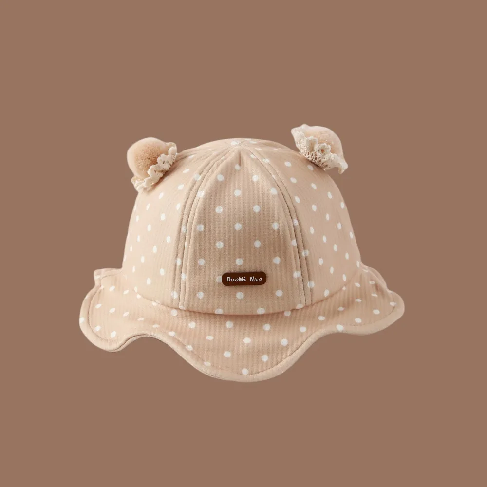 

Милая вельветовая панама с рюшами по краю, мягкая детская солнцезащитная шляпа, дышащая складная панама в горошек для девочек