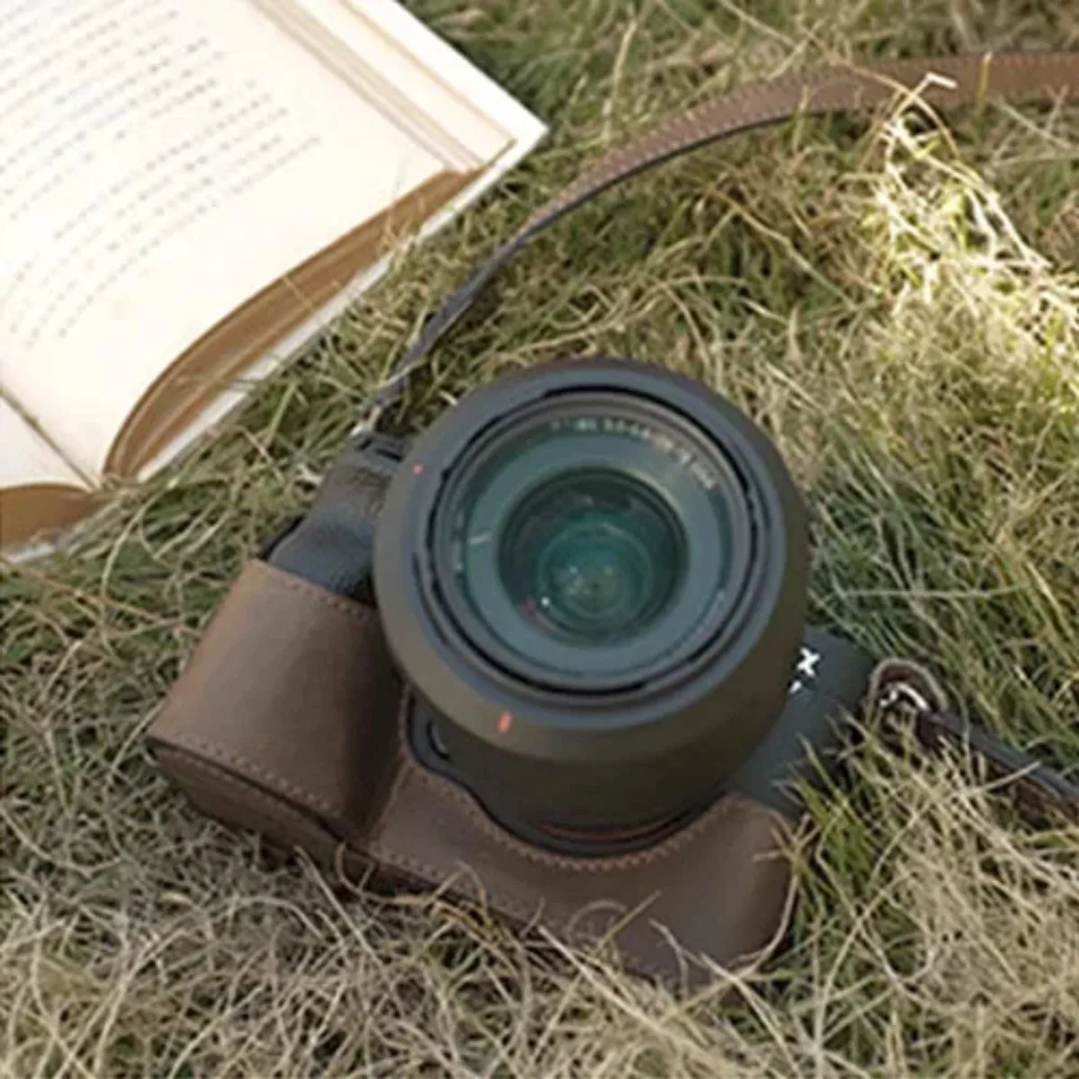 Borsa per fotocamera in vera pelle vintage, custodia protettiva, base, tracolla, tracolla, per Sony A7M4 A7R5 A7S3