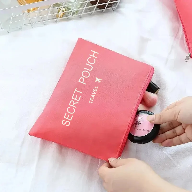 6pcs travel storage bags set (pink/blue/grey), large capacity waterproof luggage organizers for clothes & underwear with zipper 4