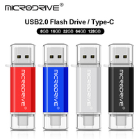 Pendrive Type C OTG USB Flash Drive 128GB 64GB 32GB 16GB 8GB 4GB USB Memory Stick 2.0 Pendrive High Speed for Type-C Device