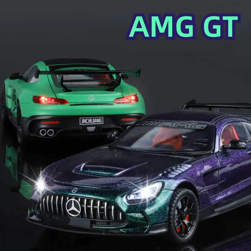 1:24 Mercedes-Benz AMG GT Alloy Superscar Diecast Metal Scale Model Vehicles Sound＆Light Collection Childrens Toy Gifts