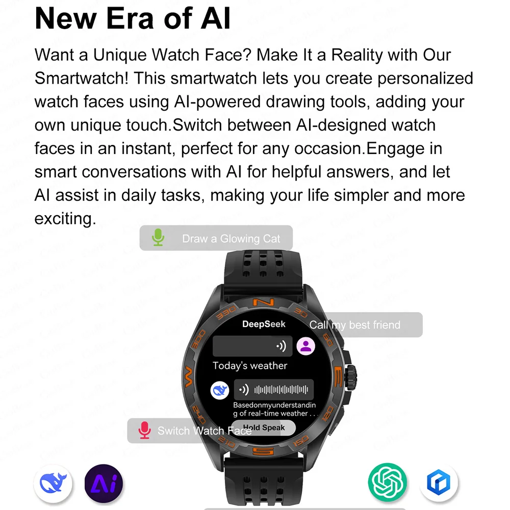 DT Ultra Smartwatch Amoled Screen 4GB MP3 MP4 Player Bluetooth Network Sharing APP Store ChatGPT Smart Al Watch Men Sportwatch