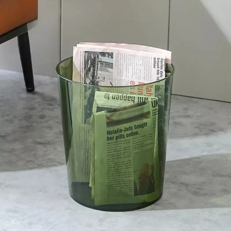 Transparent Wastebasket Without Lid Garbage Recycle Bin Home Office Rubbish Simple Kitchen Garbage Cube Multipurpose Trash Can