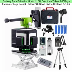 KaiTian Niveau Laser 360 Level Electronic Automatic Green 12 Lines 3D Rechargeable Lithium Battery Leveling Laser Level Receiver