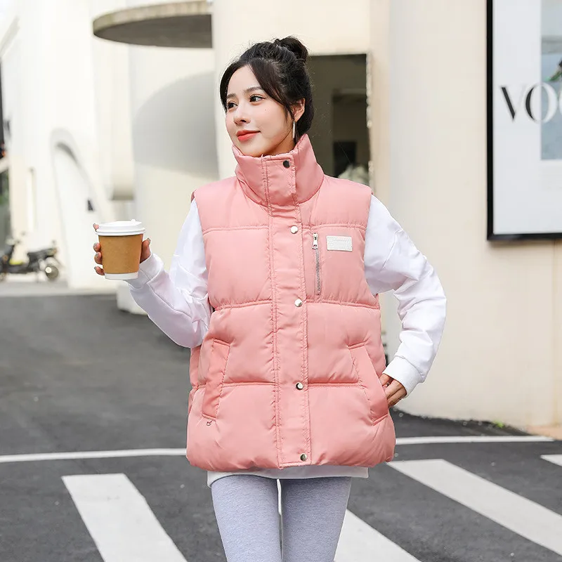 UHYTGF 2023 Mới Thu Đông Áo Vest Nữ Không Tay Xuống Cotton Áo Khoác Nữ Ấm Sinh Viên Ngắn Áo Khoác Áo Khoác Nữ 2384