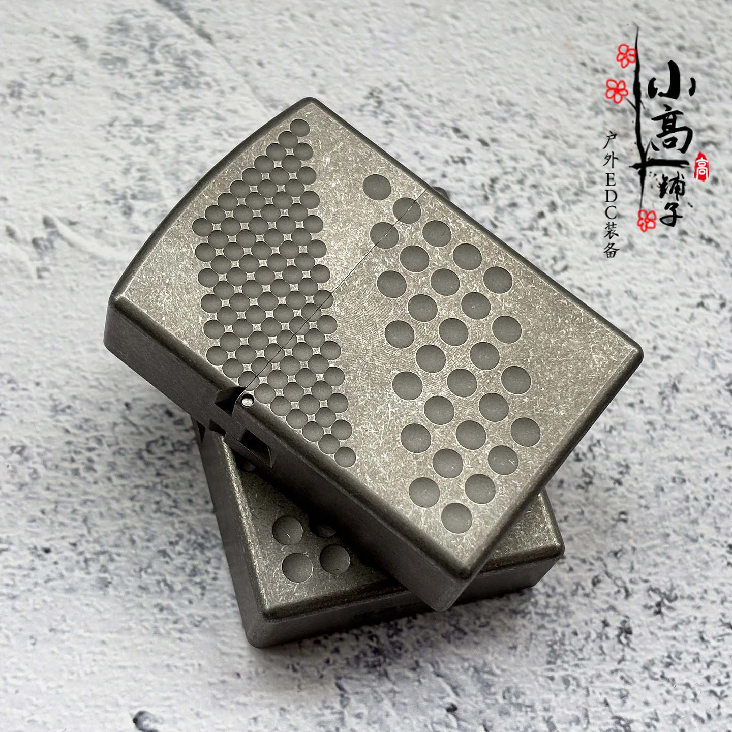 titanium cigarette case Brushed Steel (For Regular Sized, 100s, and 120s) Fujima Metal Finish Double Sided