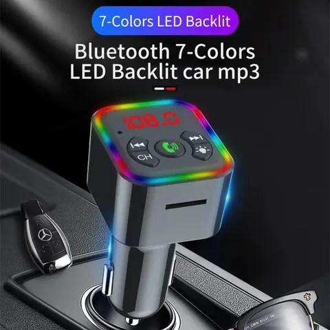 범용 휴대폰용 블루투스 무선 플레이어, MP3 FM 송신기, 음악 리시버, 핸즈프리 통화, 음성 내비게이션, 고속 충전기