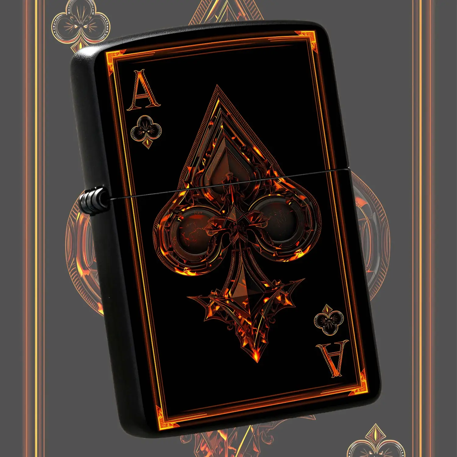 Dark Retro Flame Ace Stylish Lighter, Exquisite Gilded Crafted Unique Portable Item, Ideal For Daily Carrying, Parties, Collection, Various Occasions, Thoughtful Distinct Gift Choice For Your Friends And Hobby Partners A Humorous And Intere