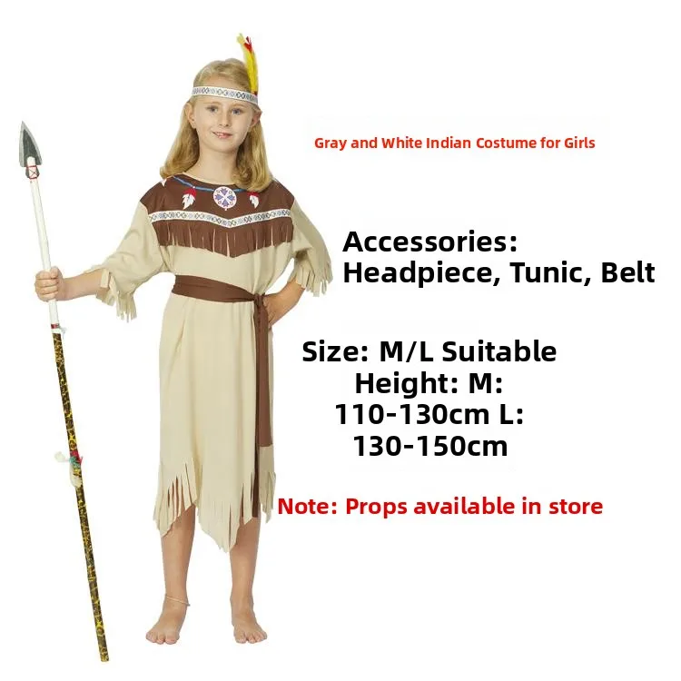 Costume cosplay capo indiano Coppia Performance Outfit loween Abbigliamento tradizionale da palcoscenico originale da uomo selvaggio da donna