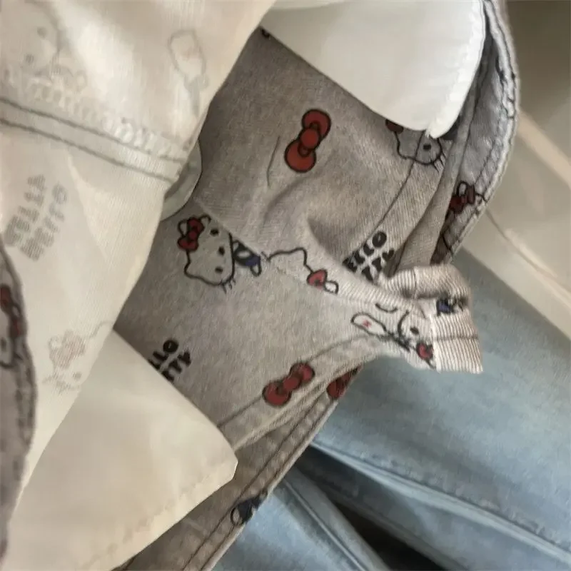 2026 Anime Hello Kitty Bow Printed Denim Skirt for Women Spring Summer New Hip Wrapping Fashion Mini Skirt Kawaii Cute Gift Ins - view 6