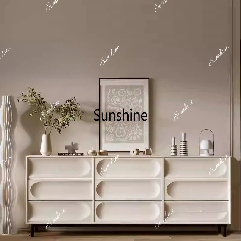 

French cream style dining side cabinet simple multi-functional storage cabinet