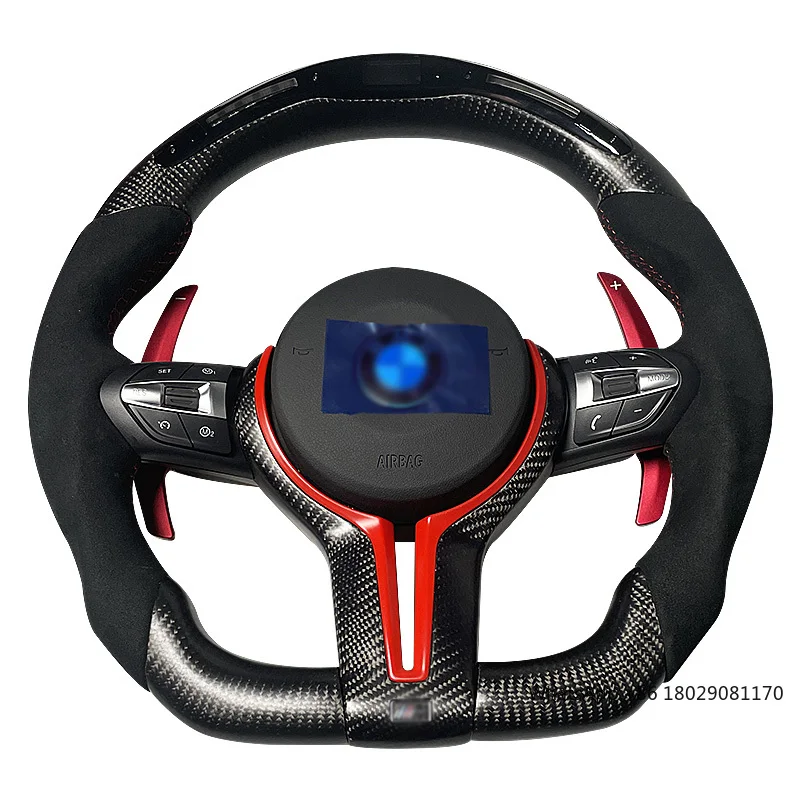 

Светодиодный руль RPM Racing на заказ из углеродного волокна, подходит для F30 F10 E90 M2-M8 1-7Series X1-X6 Рулевое колесо из углеродного волокна