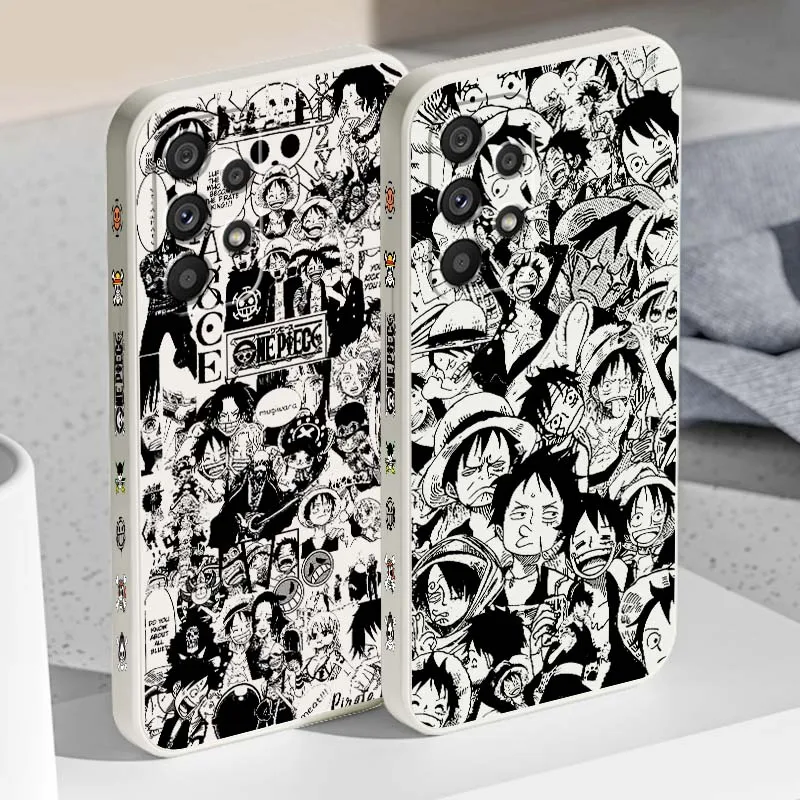 

Luxury One P-Piece Luffy Art For Samsung Note 20 Ultra A04 A05 A13 A15 A14 A12 A22 A23 A25 A42 5G Liquid Left Rope Phone Case