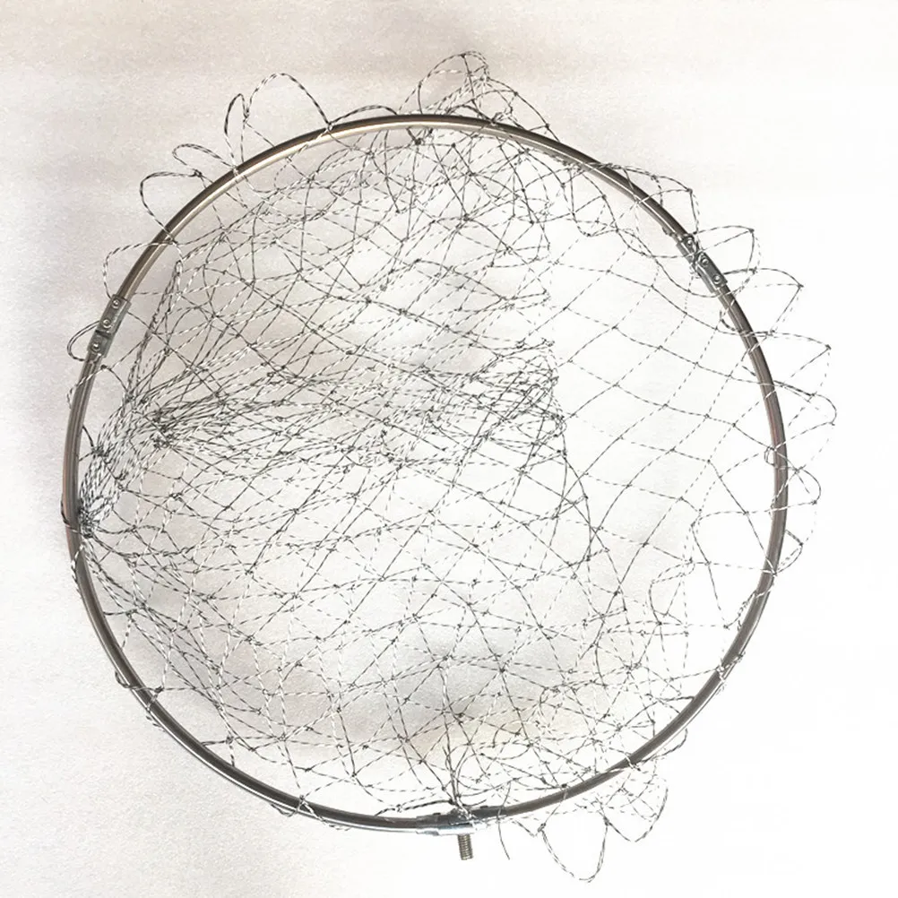 

2 шт. 40-см складные рыболовные садки с прочным кольцом из нержавеющей стали, большой емкости, с защитой от зацепов, для рыбалки на реке и кемпинга