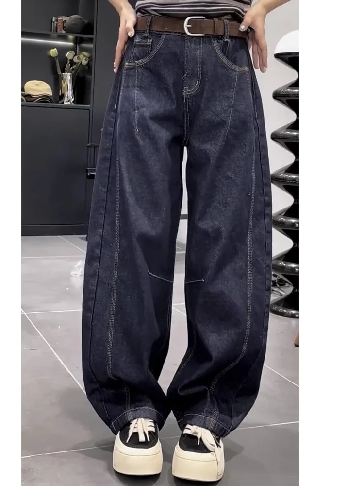 

Широкие джинсы-шаровары, женские весенние новые джинсовые брюки больших размеров, утягивающие брюки большого размера Knife ort Statured Cabbage Pants