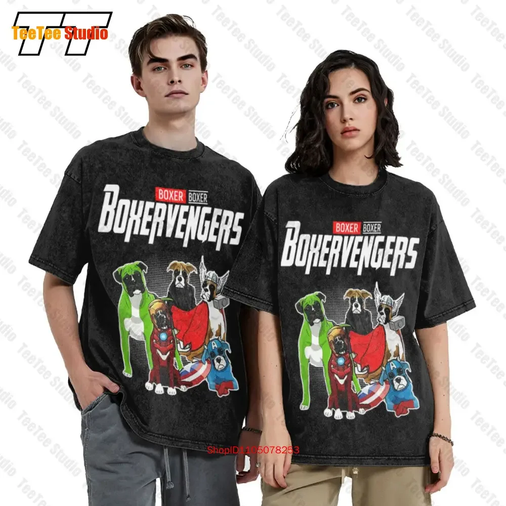 Boxervengers Dog Boxer Vintage Oversized T-Shirt 03X0