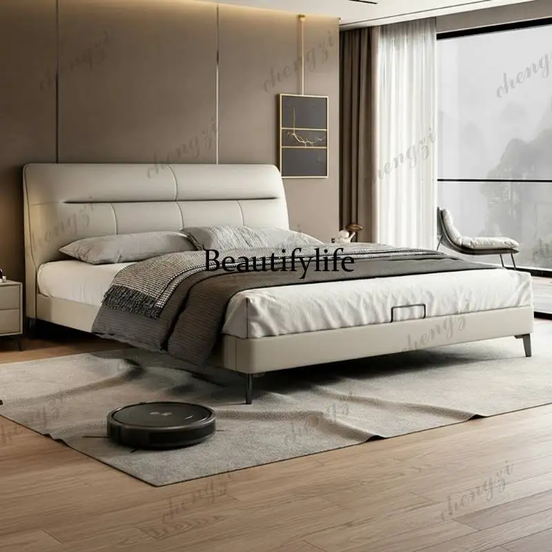 Black White Double Bed Gray European Australia Storage Lit Luxe Double Bed Japanese Modern Cloud Camas De Dormitorio Furniture