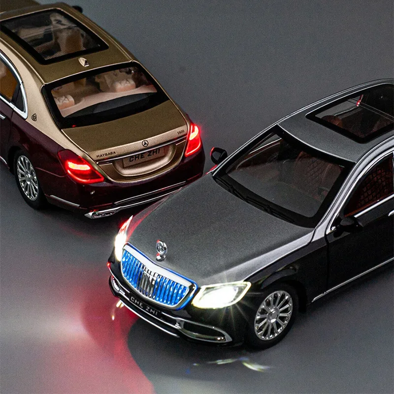 

1:24 Mercedes Benz Maybach GLS600 Alloy Model Cars Diecast Toy Car Simulation Sound & Light Vehicle Toys Model Gifts For Kids