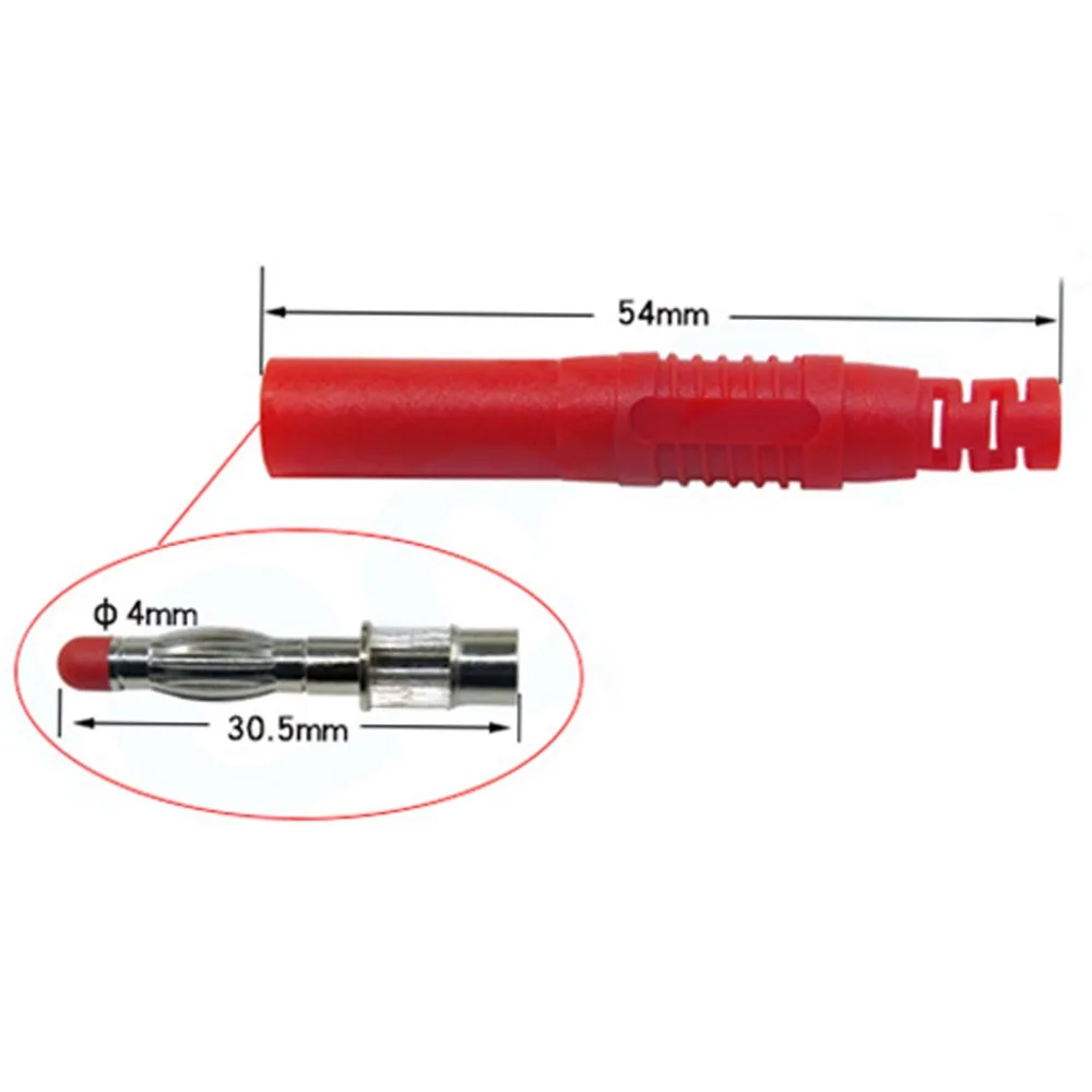 5pcs Straight 4mm Plug Banana Plug Connector Stackable Banana Socket Binding Post Red Banana Jack For Instrumentation