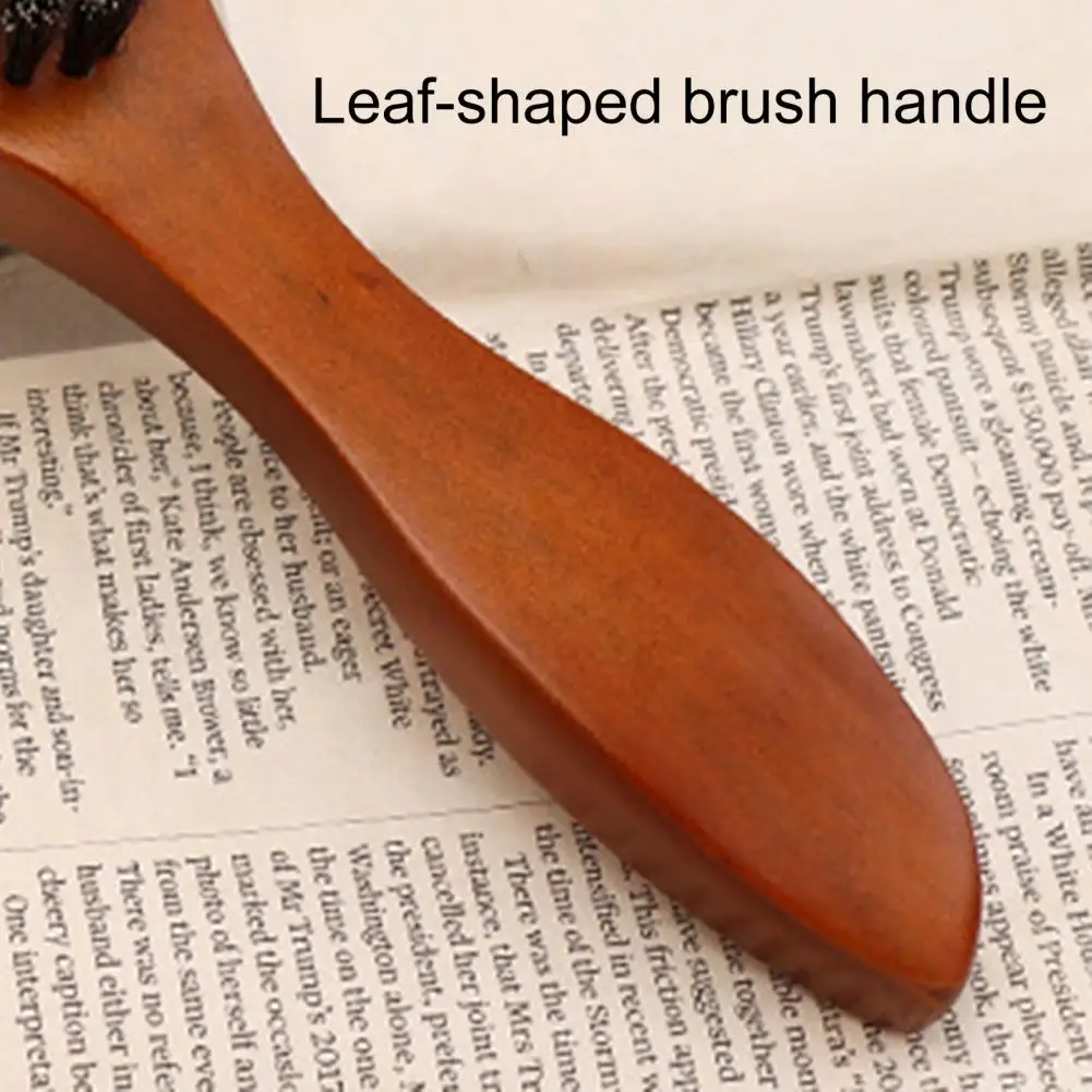 Medium-hard Bristle Brush Boar Bristle Hair Brush for Men Ergonomic Handle Beard Styling Comb Wet Dry Hair Grooming for Mustache