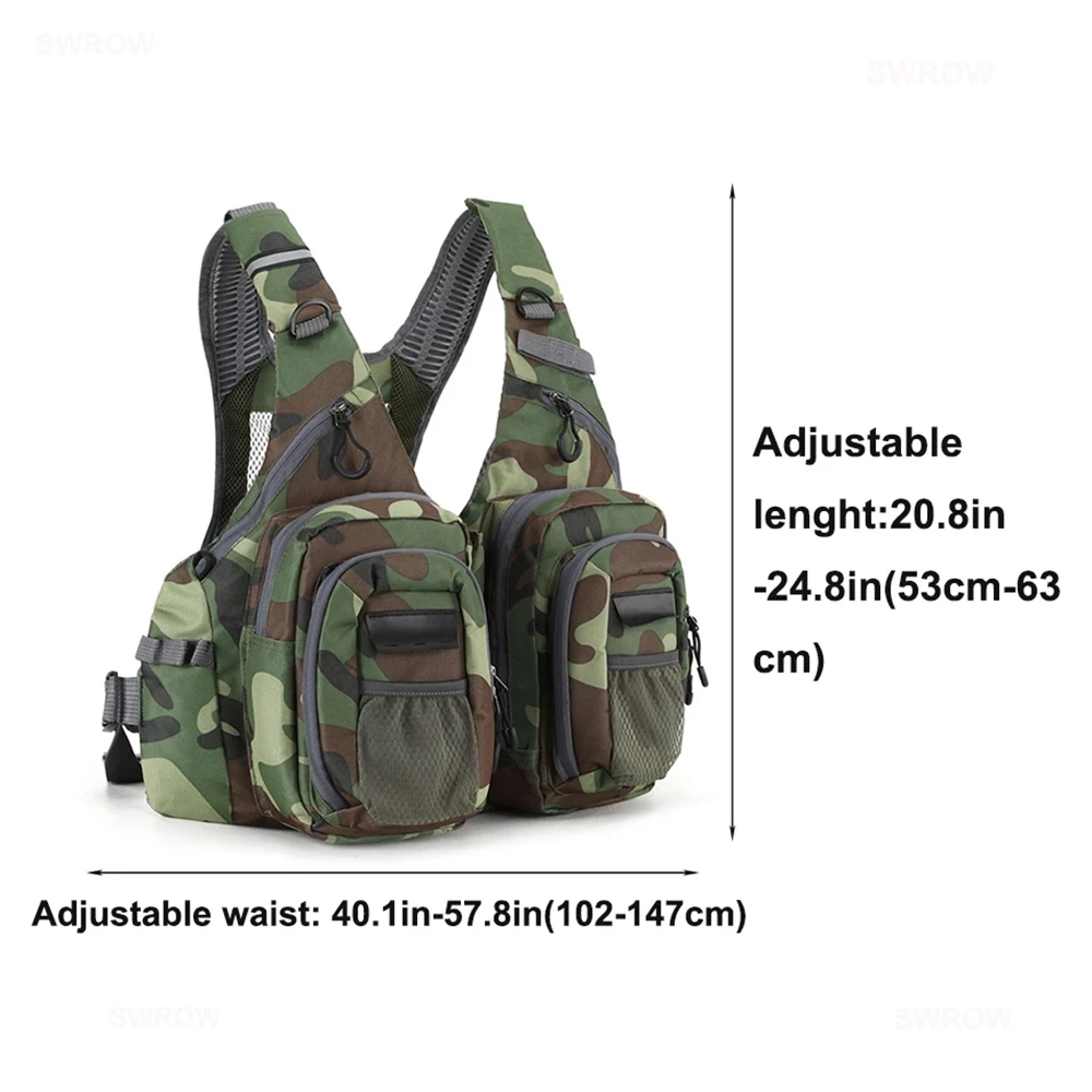 Angelweste mit mehreren Taschen, leichte Fliegenfischerweste, Einheitsgröße verstellbare Weste – Detail 1