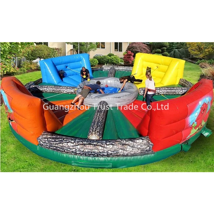 Popular 3 In 1 Sports Game Inflatable Hungry Bungee Running Sport Game Hungry Hippos