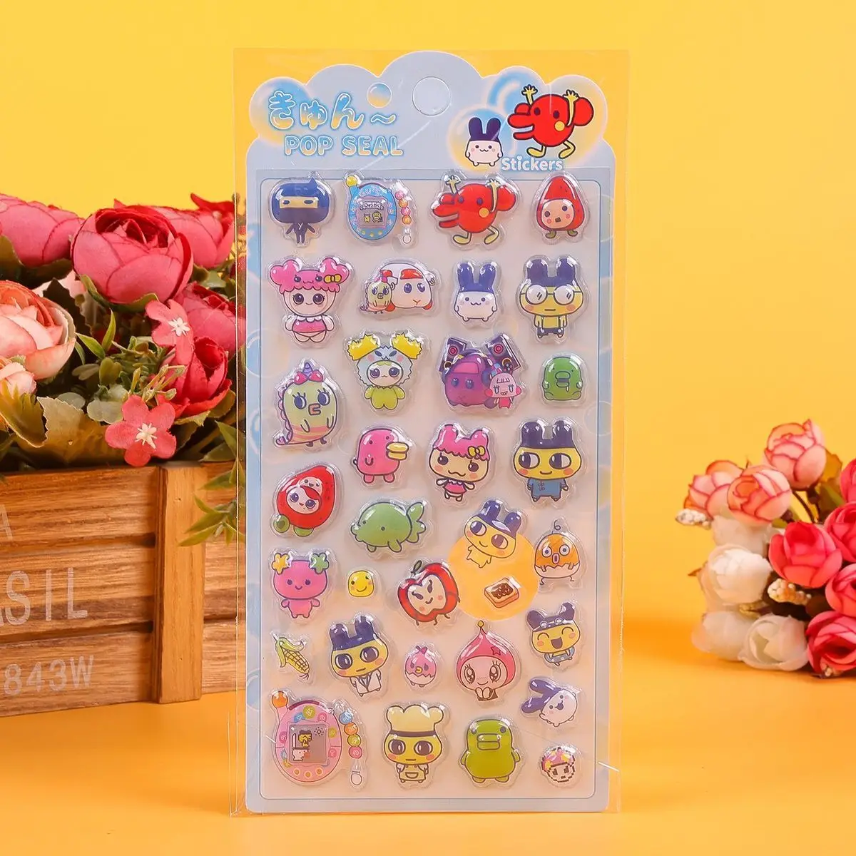 Heiße Tamagotchi 3D-Prägeaufkleber, 2026 Neue Bandai Niedliche Cartoon-DIY-Aufkleber für Handyhüllen & Computer-Desktop Großhandel – Detail 7