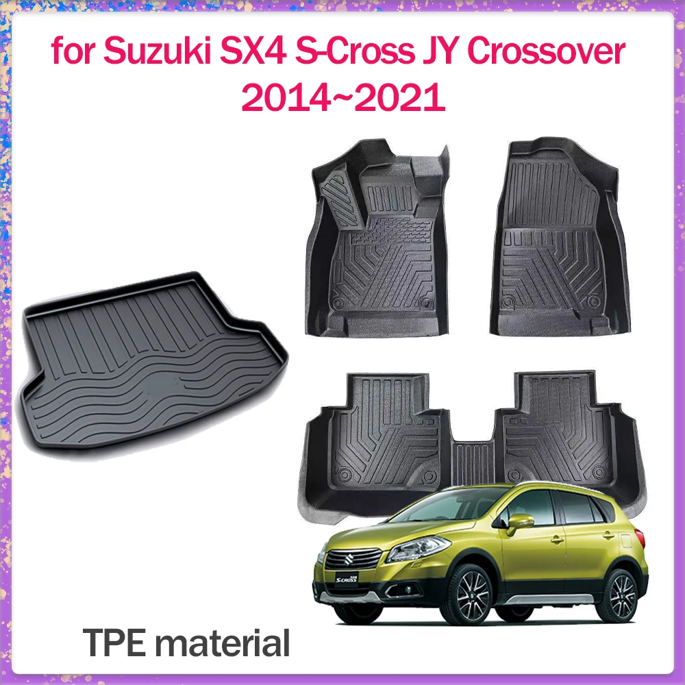 

Car Floor Mat for Suzuki SX4 S-Cross JY Crossover 2014~2021 TPE Foot Liner Waterproof Trunk Pad Carpet Custom Rug Accessories