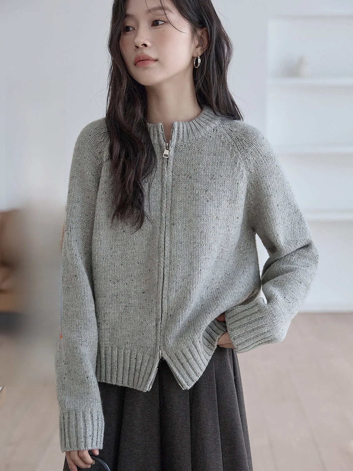 

Вязаный свитер женский, модный, весенний, новый дизайн, уникальный, элегантный, универсальный, открытый кардиган, для повседневной носки, свободный крой