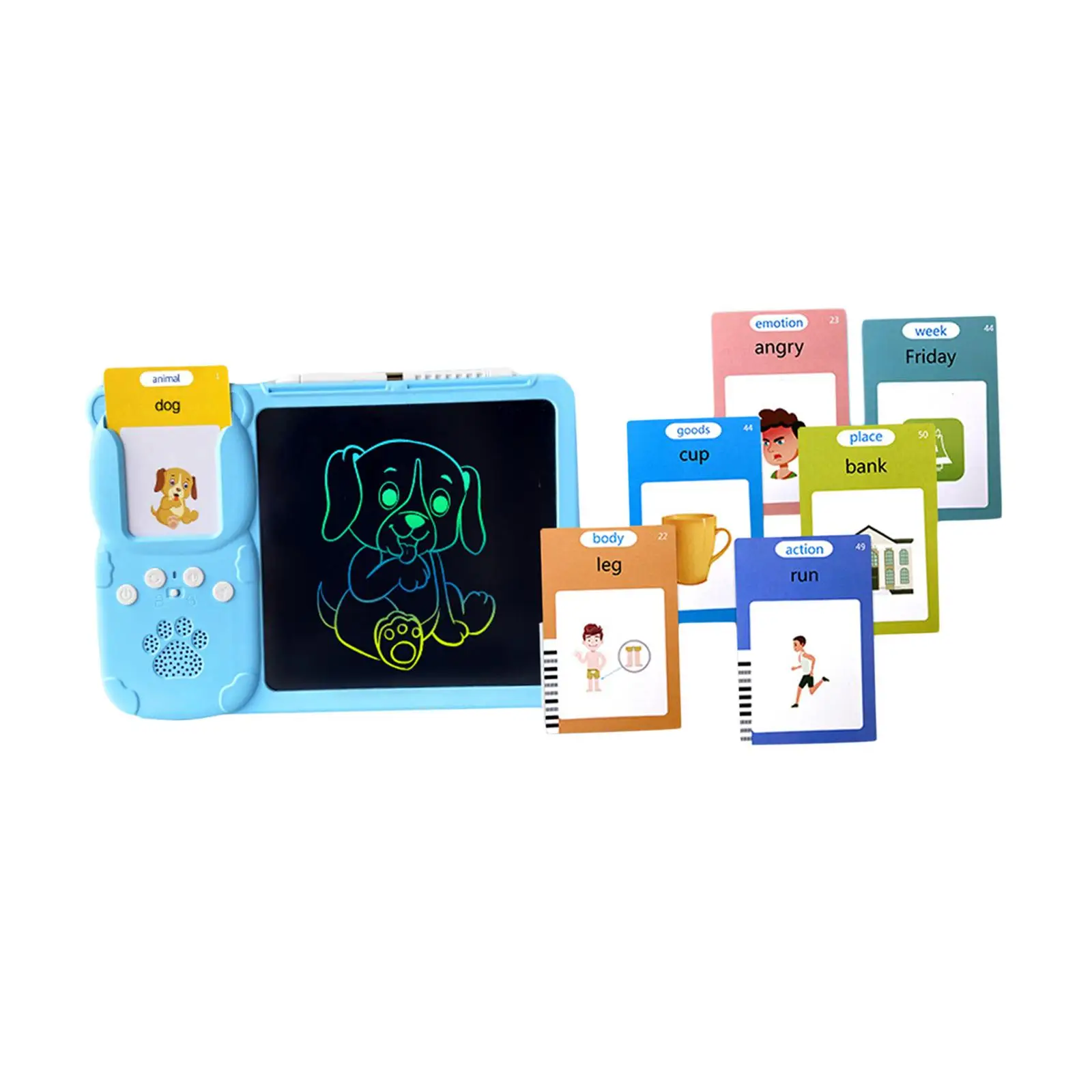 Talking Flash Cards Writing Tablet Early Educational Device Pocket Speech Talking Flash Cards for Child Toddlers Girls Boys